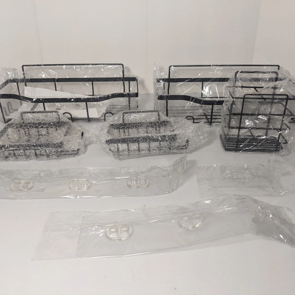 NEW- SRJZMLY 5 Pack Shower Caddy Shelf Organizer Rack Rustproof Stainless Black